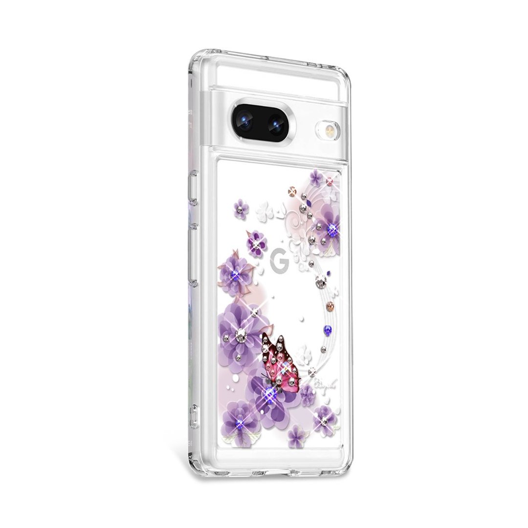 Google Pixel 9/8/7系列 防震双料水晶彩钻手机壳-迷情蝶恋 - 手机壳/手机套 - 其他材质 多色