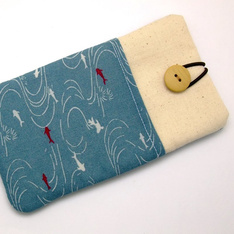 定制化电话包 手机袋 手机保护布套例如 iPhone 小鱼 (P-226) - 手机壳/手机套 - 棉．麻 