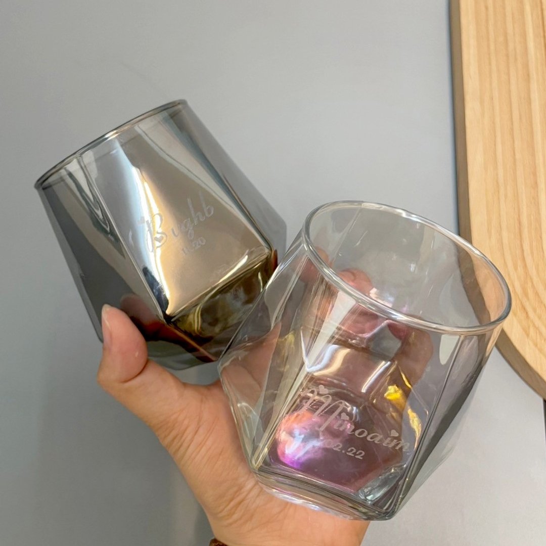 【组合活动】钻石杯双入组 定制化钻石杯情人节礼物 - 咖啡杯/马克杯 - 玻璃 白色