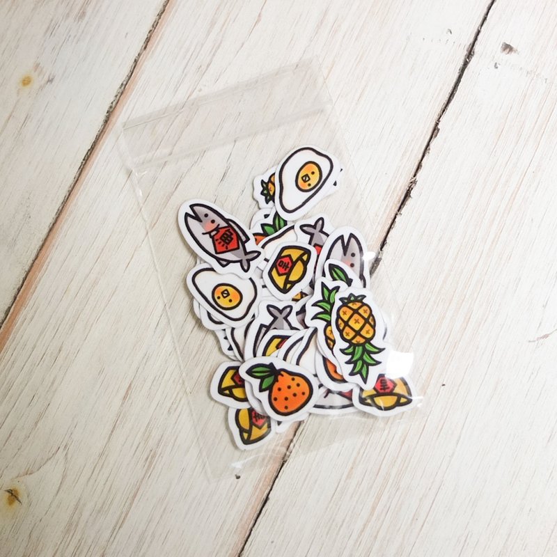 年节开运一大堆小贴纸组 [50张] - 贴纸 - 防水材质 红色