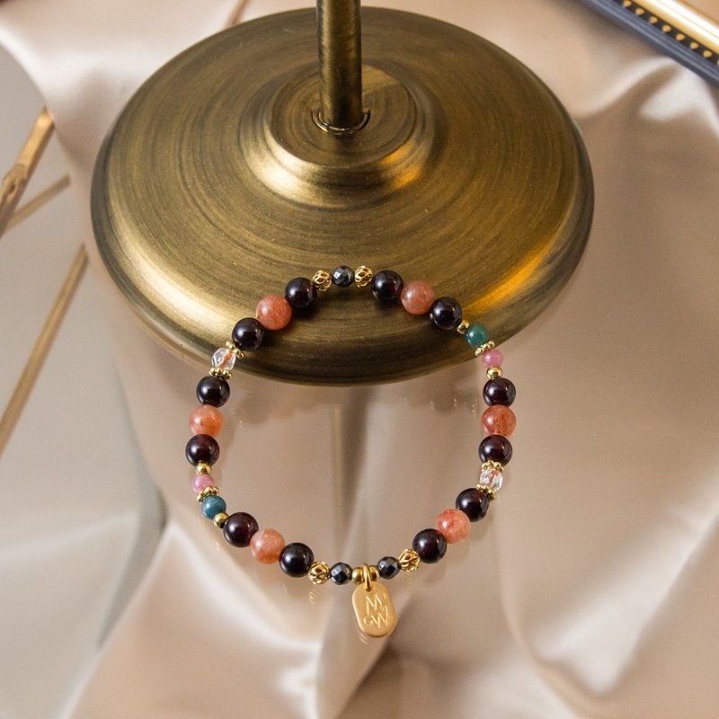 阿嬷的梦中情人 // C1149红石榴太阳石手链 - 手链/手环 - 宝石 