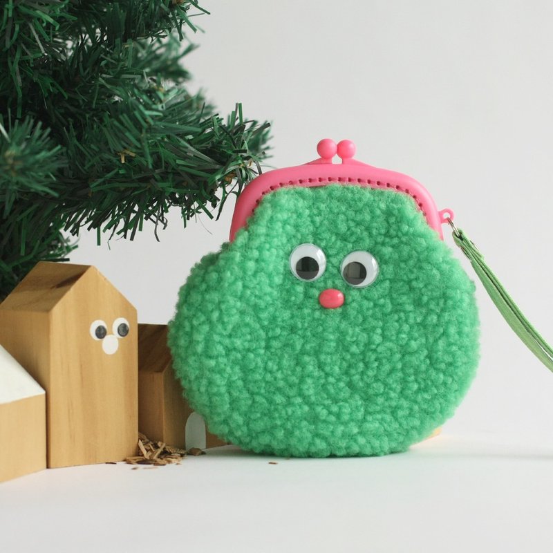 甜甜派毛毛怪塑胶口金零钱颈背包 - 零钱包 - 其他材质 紫色