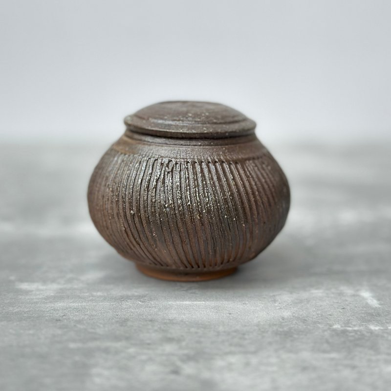 柴烧茶叶罐 - 茶具/茶杯 - 陶 咖啡色
