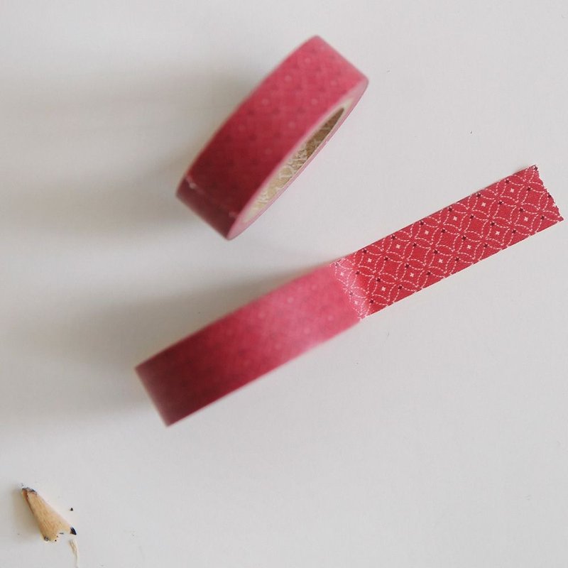 Dailylike 单卷纸胶带-62窗格纹红,E2D41317 - 纸胶带 - 纸 红色