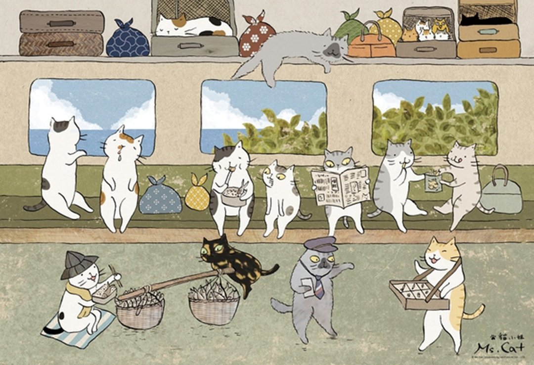 300片拼图-火车便当(插画家:猫小姐 Ms. Cat) - 拼图 - 纸 