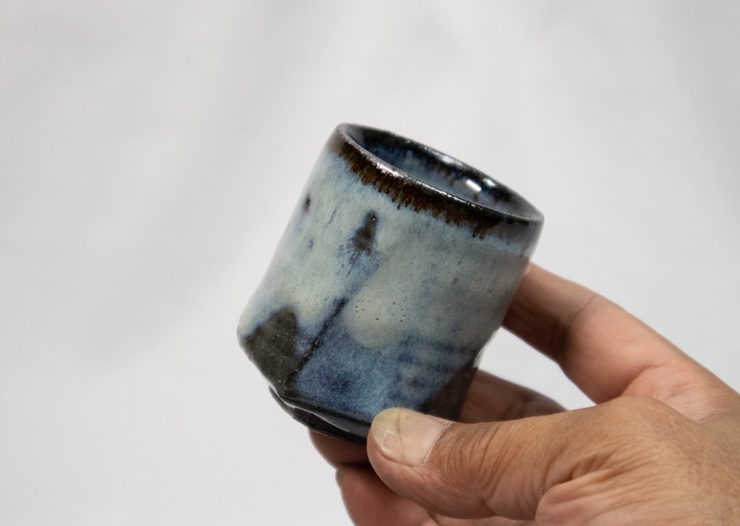 Hekihai Gama Hen 2024 狭长的古古古里，可容纳大量空间 - 酒杯/酒器 - 陶 蓝色