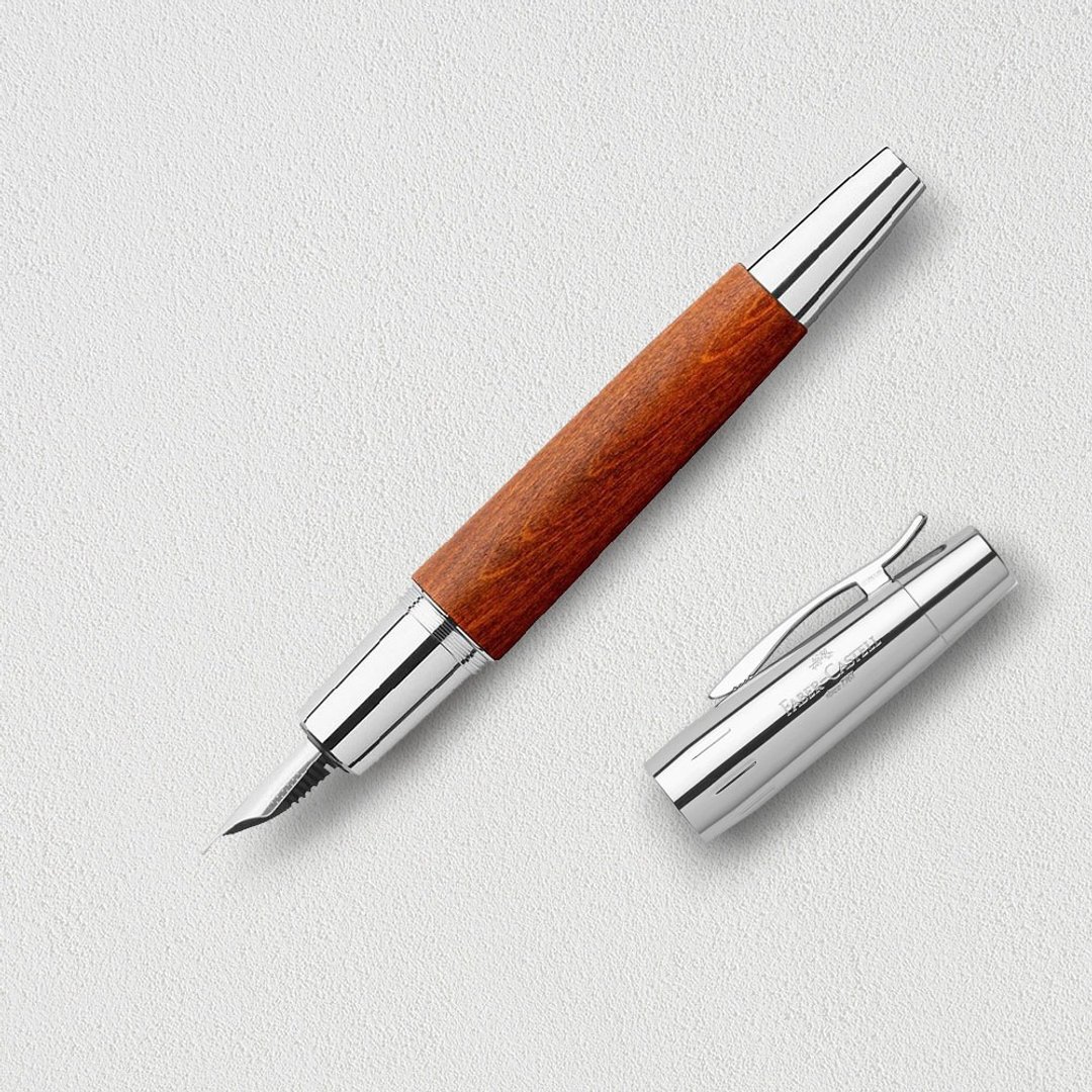 【Faber-Castell】E-MOTION 梨木钢笔-EF尖 褐色 免费刻字 - 钢笔 - 木头 咖啡色