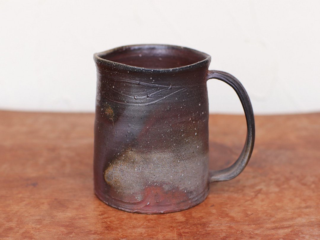 Bizen ware beer mug b5-054 - 咖啡杯/马克杯 - 陶 咖啡色