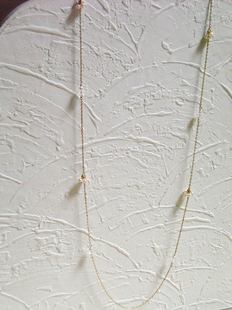 包14k金链身版本淡雅天然小珍珠水晶长链订制区 - 项链 - 纸 咖啡色