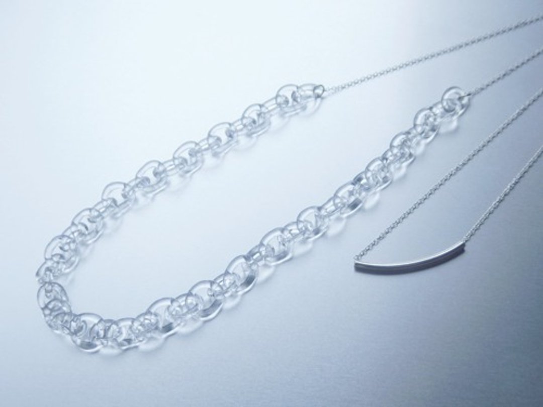 Round Chain Necklace Long - 长链 - 玻璃 透明