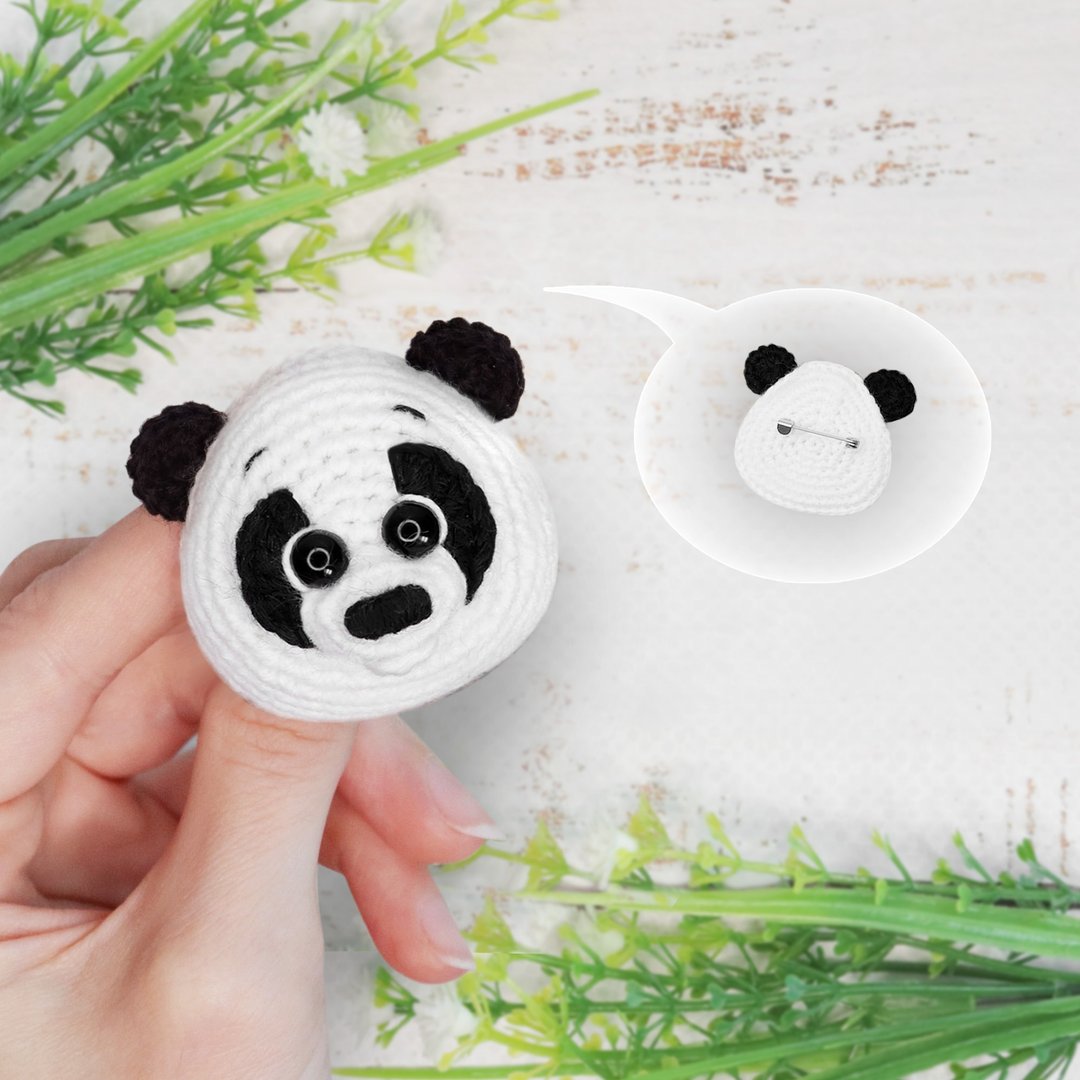 FREE Crochet pattern Brooch Panda, PDF DIY tutorial, READ THE DESCRIPTION! - 手工艺教程/工具书 - 其他材质 