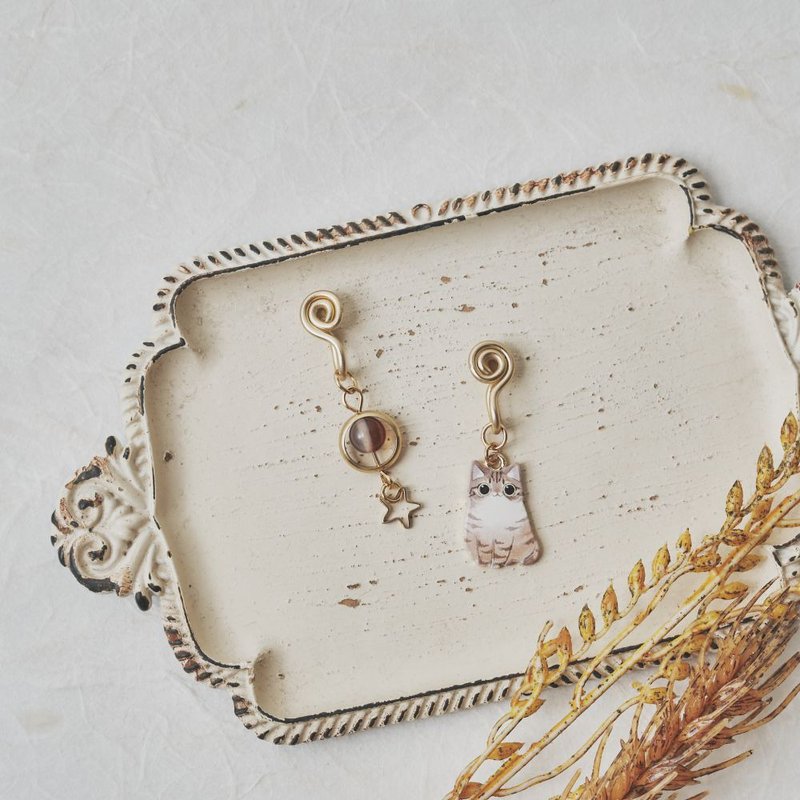 要放饭饭了吗 无痛耳夹 / 虎虎 - 耳环/耳夹 - 其他金属 