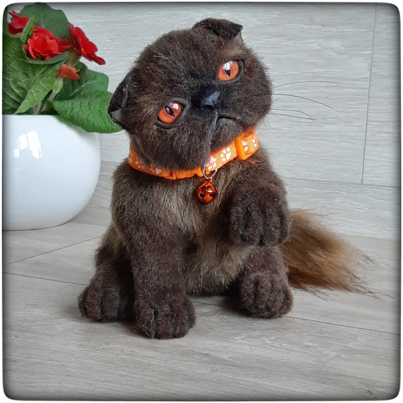 已售。正在订购。毛绒小猫。 - 玩偶/公仔 - 其他材质 咖啡色