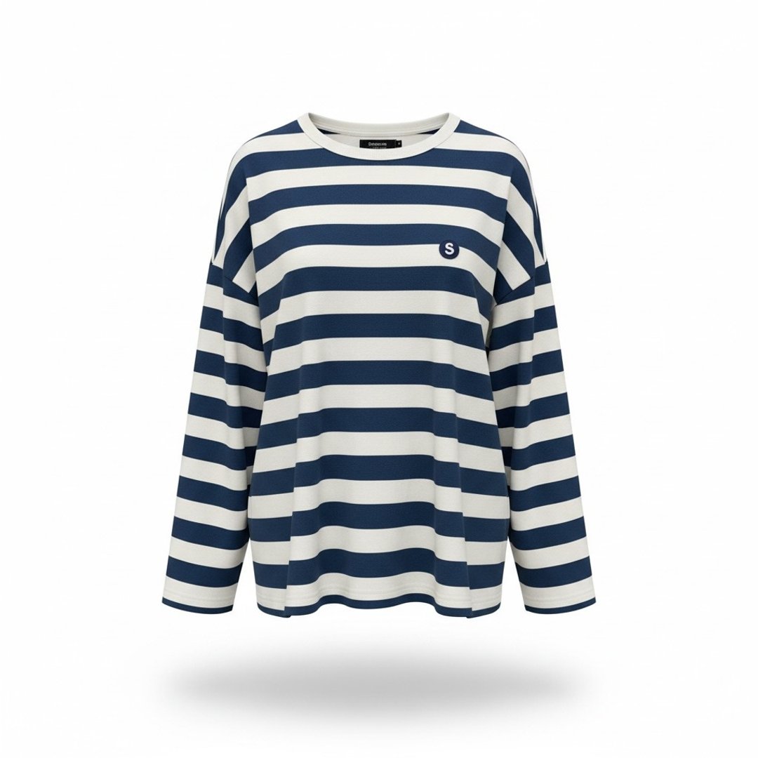 新品 / Stone As - STRIPE 经典条纹 T-Shirt - 男装上衣/T 恤 - 棉 蓝色