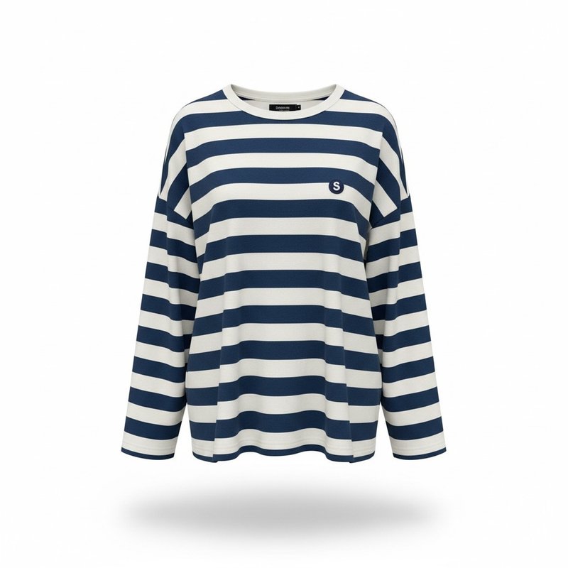 新品 / Stone As - STRIPE 经典条纹 T-Shirt - 男装上衣/T 恤 - 棉．麻 蓝色