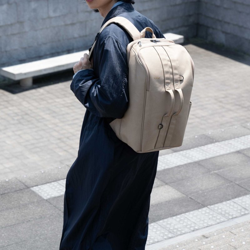 【fulcro】ESSENCE 系列-简约多功能后背包(Double)(多色可选) - 后背包/双肩包 - 聚酯纤维 卡其色