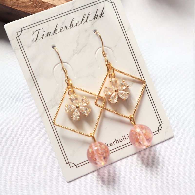 【夜光 l 田园系列】 夜光花花 防敏感耳环 - 耳环/耳夹 - 其他金属 金色