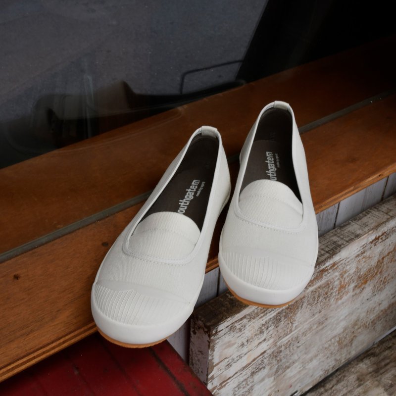 ann棉白/休闲鞋/出游/方便穿脱/懒人鞋/帆布鞋 - 女款休闲鞋 - 棉．麻 白色