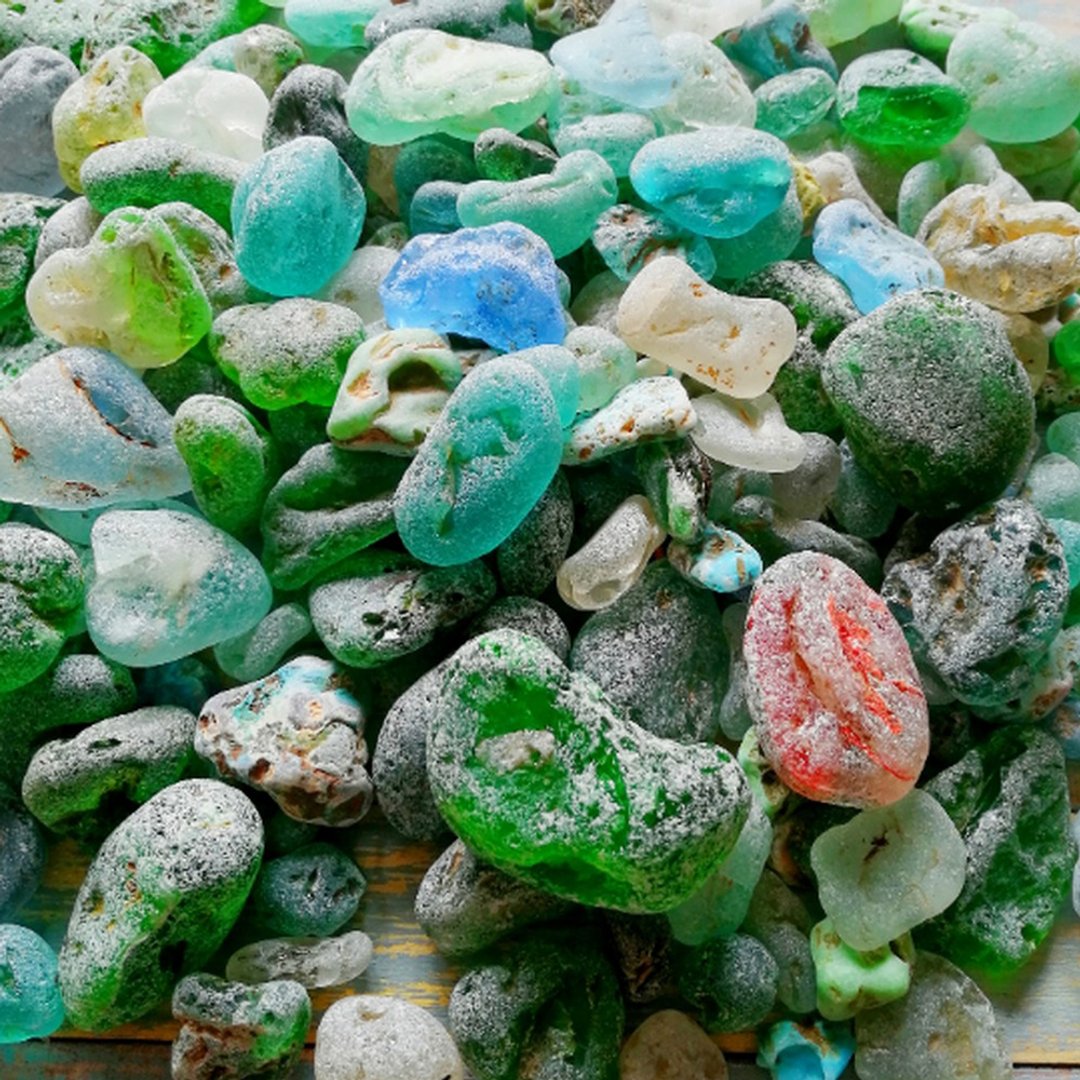 Bonfire Sea glass bulk for decor.Beach glass bulk.Real sea glass Craft quality - 陶艺 - 玻璃 多色