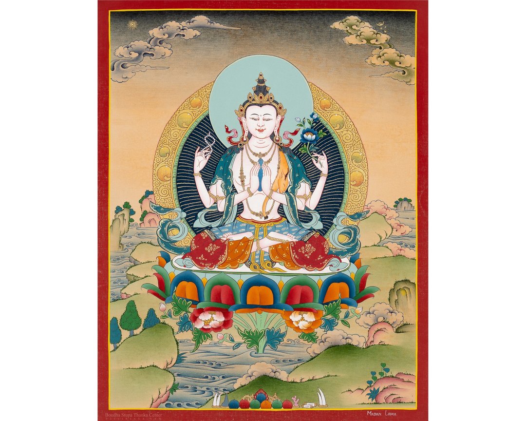 手绘观音菩萨佛教唐卡画 - 墙贴/壁贴 - 其他材质 多色
