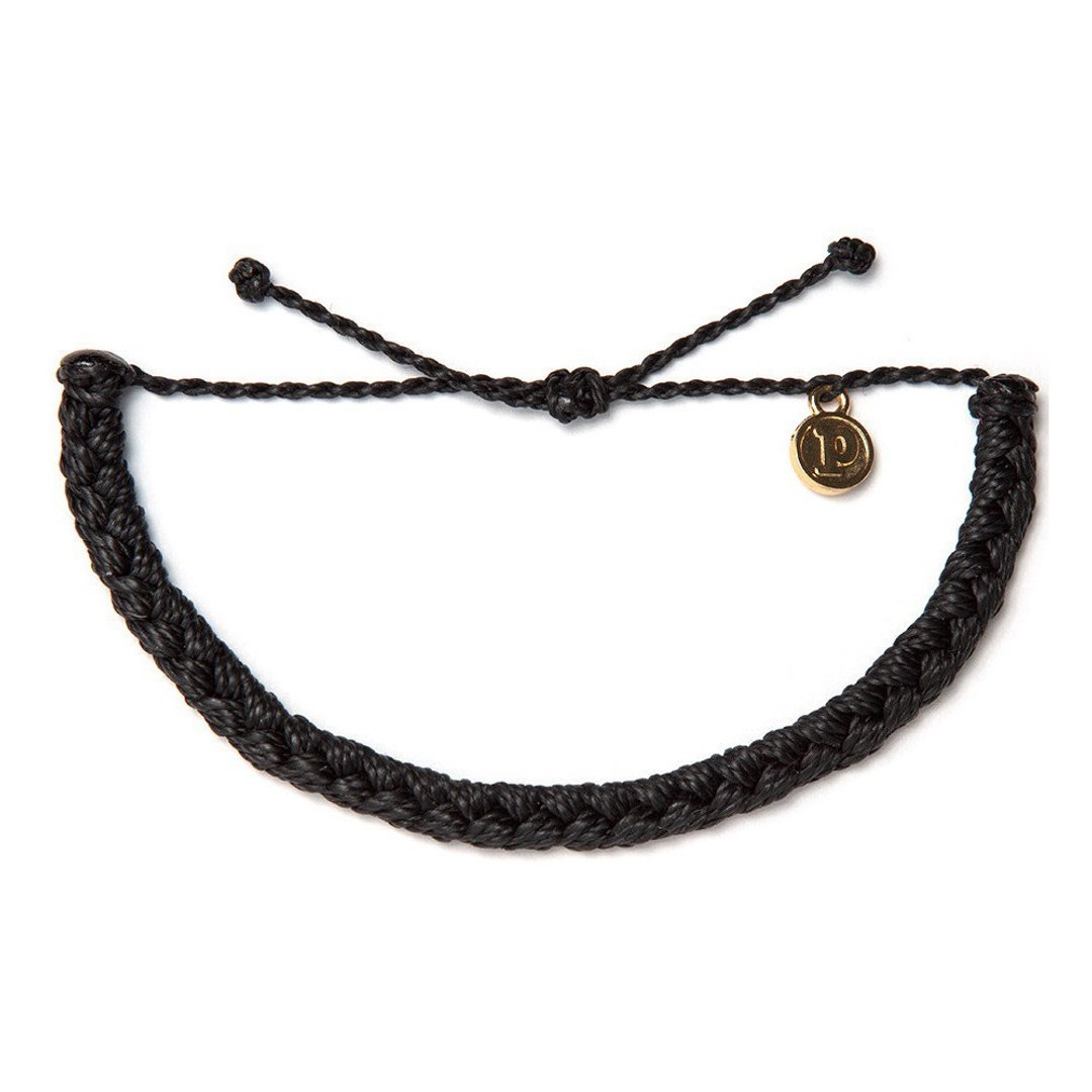 Pura Vida 美国手工 Braided 黑色粗线编织 幸运手链 - 手链/手环 - 防水材质 黑色