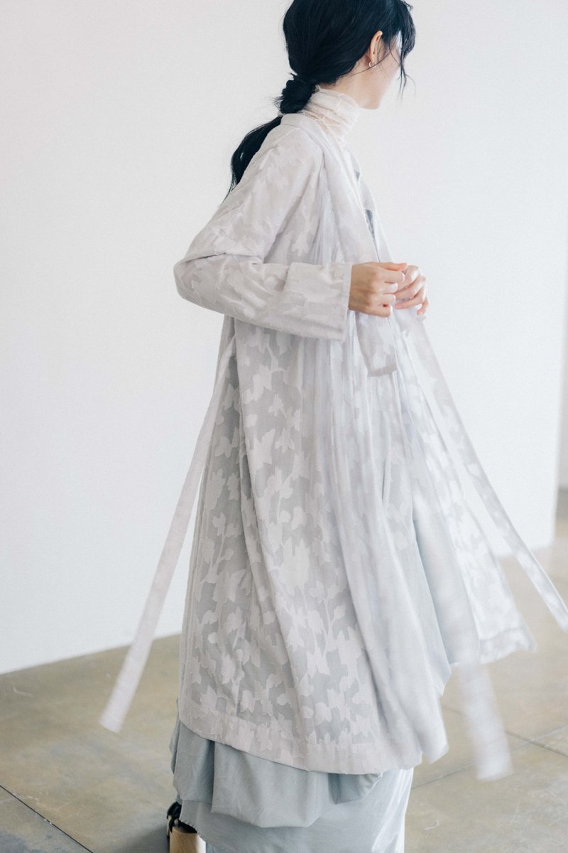 透肤提花长版外套 - 女装休闲/机能外套 - 棉．麻 