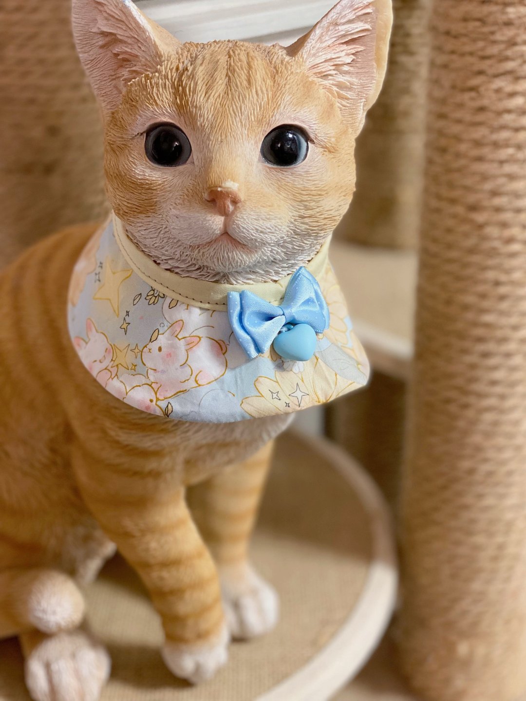 猫咪小围巾 猫狗项圈 领巾 - 衣/帽 - 棉 黄色