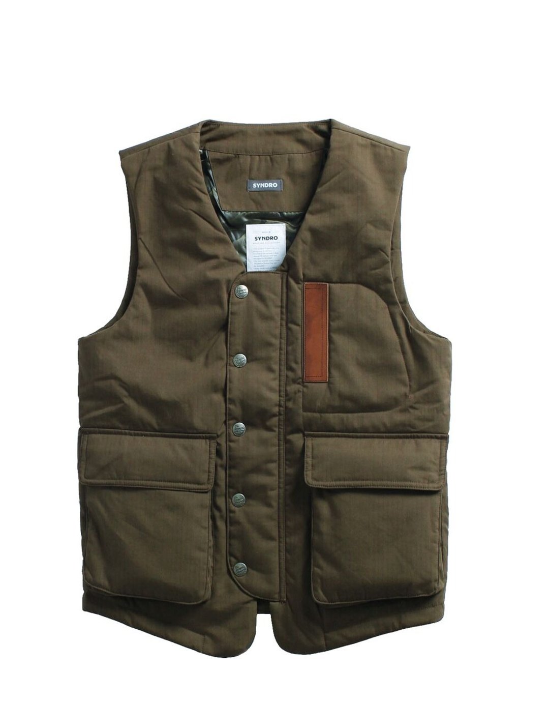 "PARANOIA" BOMBER VEST - 男装背心 - 棉 绿色