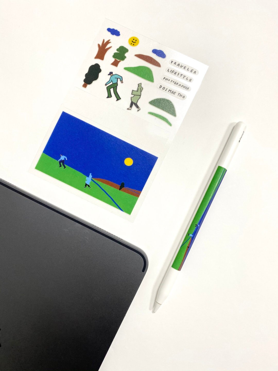 Washi paper sticker : Life is journey Doi Mae tho - 贴纸 - 纸 多色