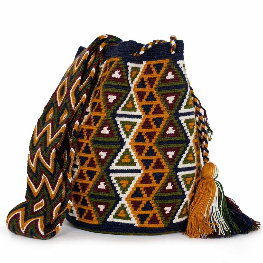 【Emilia】Wayuu Bag 瓦尤包(L)/哥伦比亚纯手工 - 侧背包/斜挎包 - 棉 