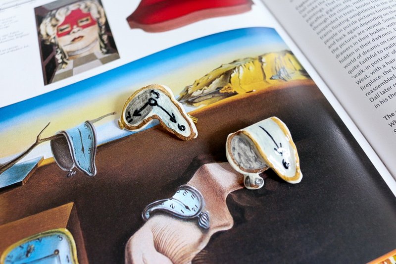 Set 04  Melting Time Brooch - 胸针 - 陶 蓝色