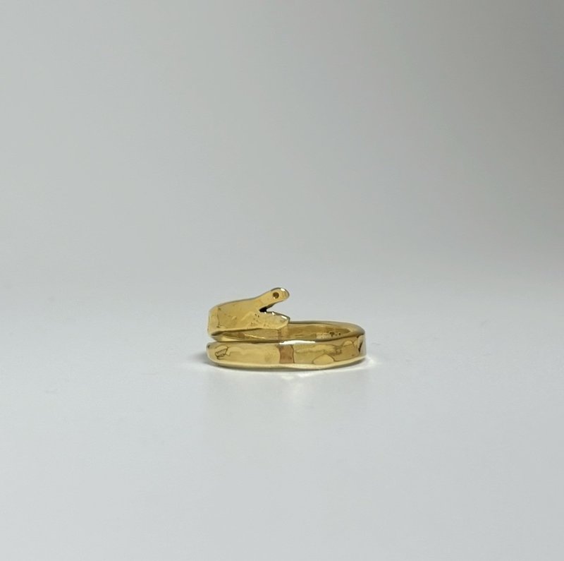 桃园金工体验【金色蛇蛇 - 黄铜】戒指 DIY 手作婚戒 单只 - 金工/饰品 - 纯银 