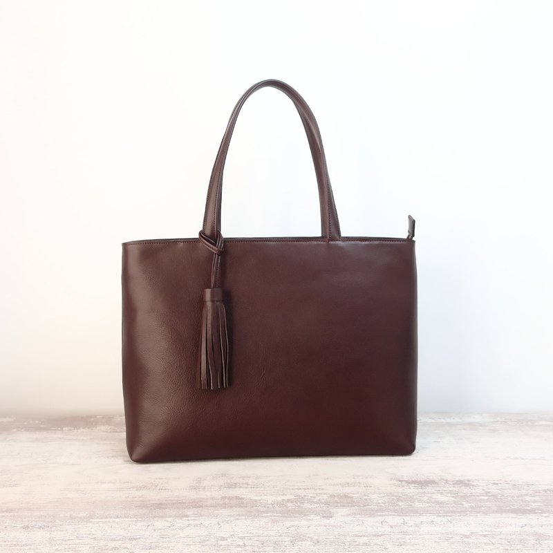 A4 手提袋，中号，棕，定制 - 手提包/手提袋 - 真皮 咖啡色