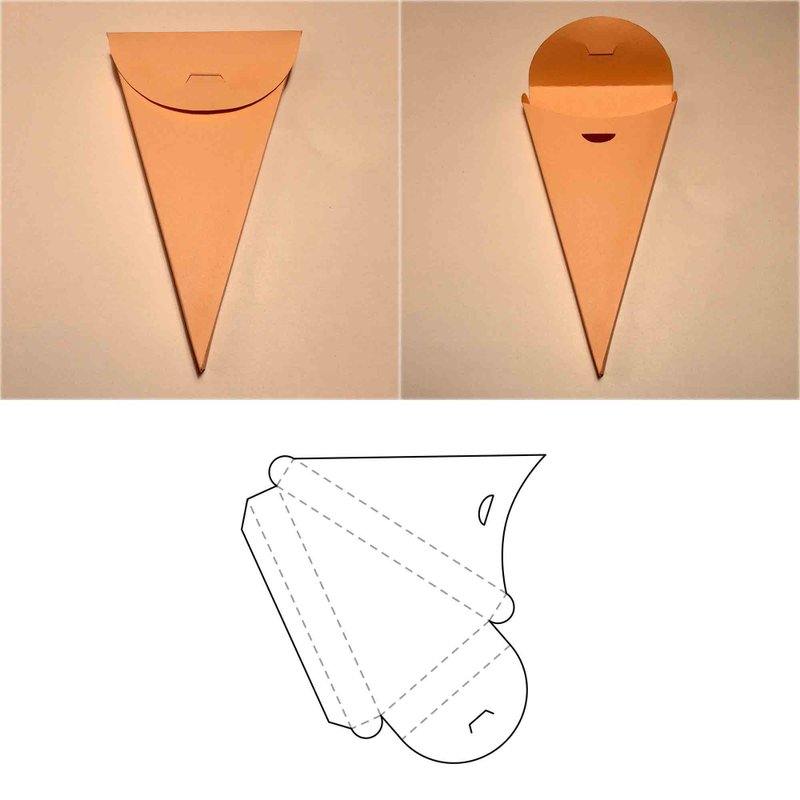 Pizza slice box template, slice box, pizza slice container, SVG, PDF, Cricut - 图文模板设计 - 其他材质 