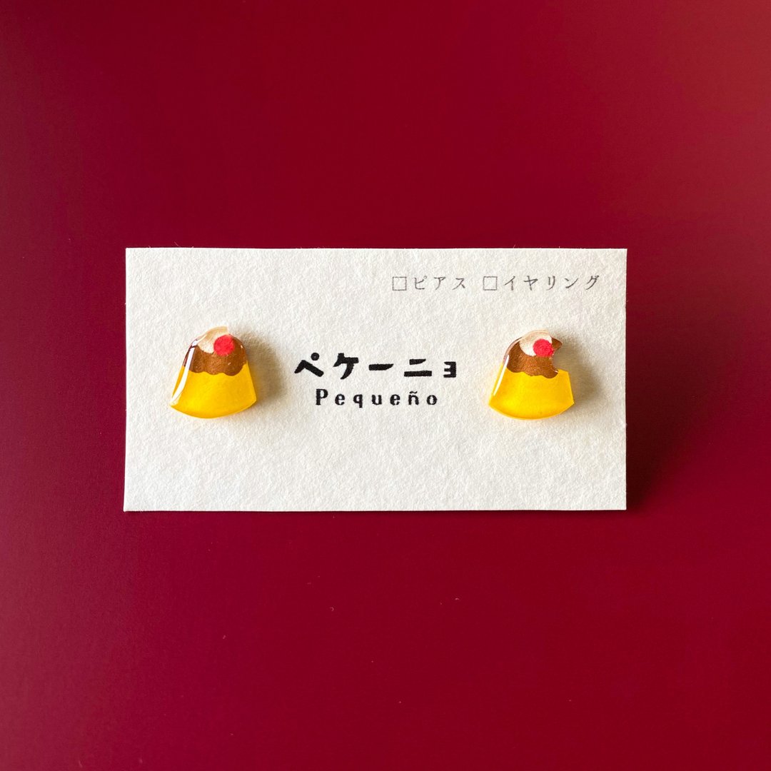 Nostalgic retro pudding earrings Clip-On - 耳环/耳夹 - 塑料 咖啡色
