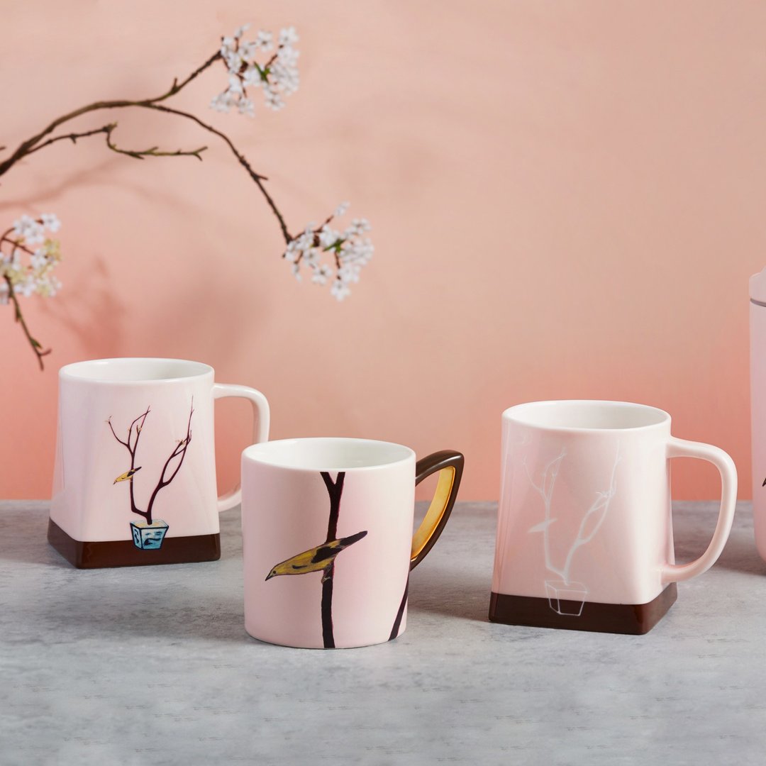 艺术家常玉-喜上枝头马克杯 - 茶具/茶杯 - 瓷 粉红色