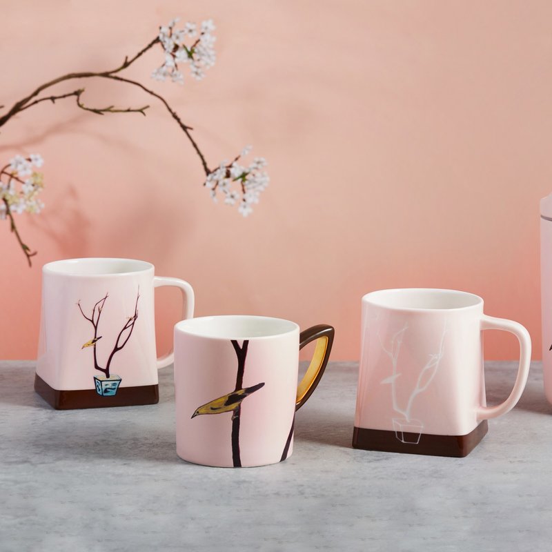 艺术家常玉-喜上枝头马克杯 - 茶具/茶杯 - 瓷 粉红色