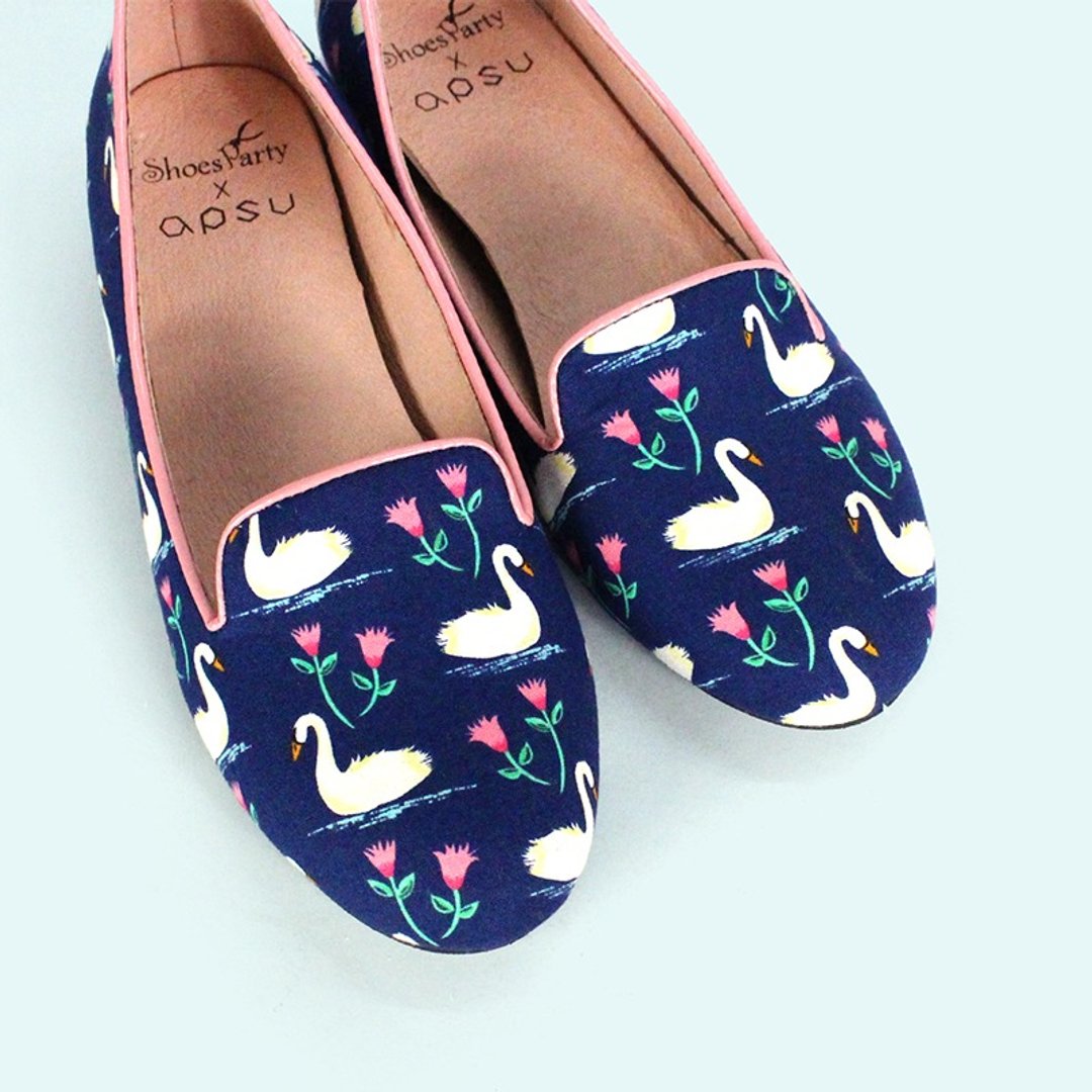 Shoes Party 蓝天鹅 内增高欧贝拉 /手工订制/日本布料/M2-16001F - 女款休闲鞋 - 棉 