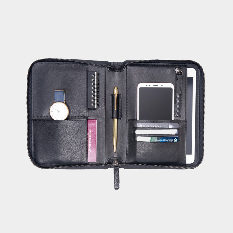 Moonshaft 哥伦比亚软皮多功能实用 iPad mini保护套 - 电脑包 - 真皮 黑色