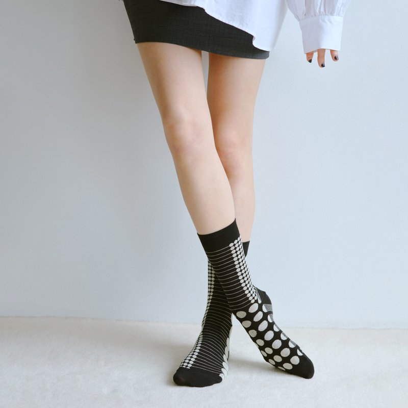 モノ ドット・mono_dot / organic cotton / socks - 袜子 - 棉．麻 黑色