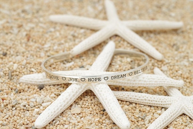 Message Silver bangle - 手链/手环 - 其他金属 银色