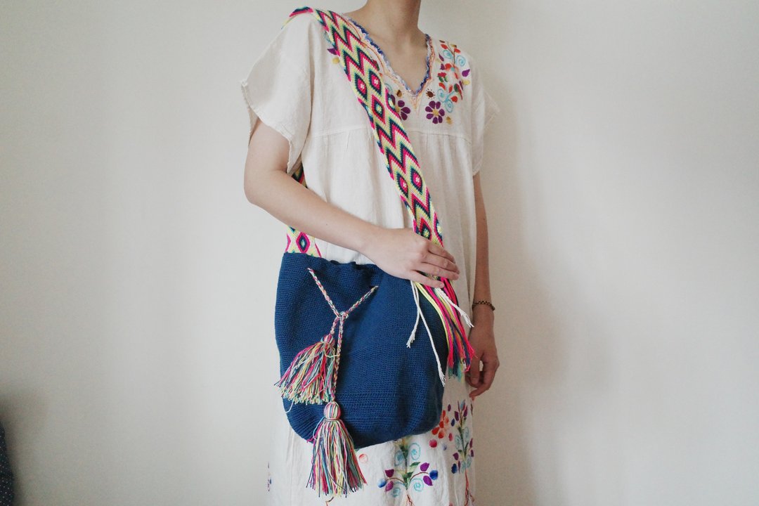 Vintage handmade wayuu bag 哥伦比亚手工编织wayuu包 - 侧背包/斜挎包 - 棉 