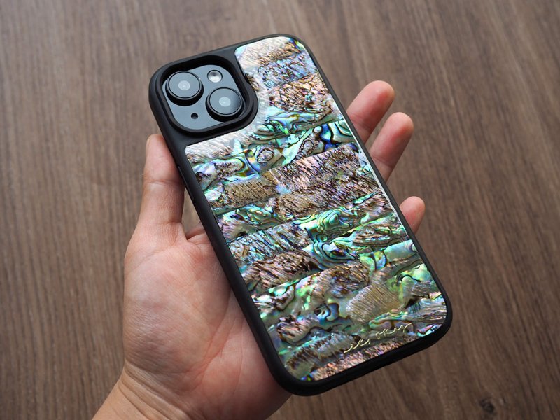 金色 鲍鱼贝壳 手工手机壳 适用iPhone16,15,14,13,12,11 Pro Max - 手机壳/手机套 - 贝壳 金色