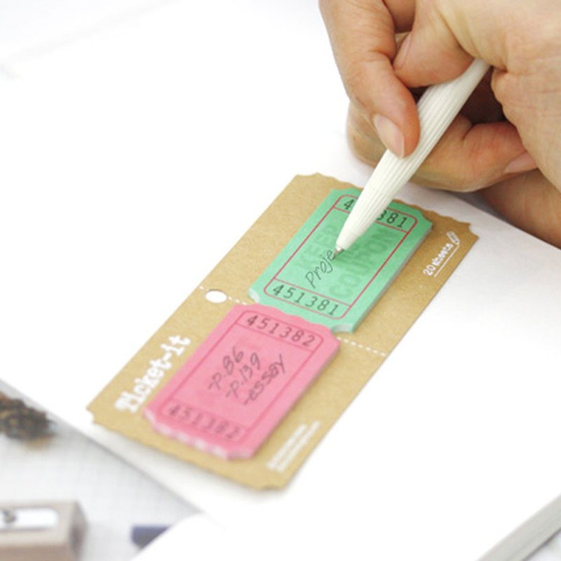 电影院票根 COUPON MEMO便利贴 / 粉绿色 - 便条纸/标签贴 - 纸 粉红色