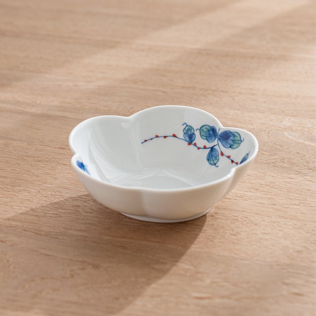 水引草 花型小钵 (12.2cm) - 盘子/餐盘/盘架 - 瓷 白色