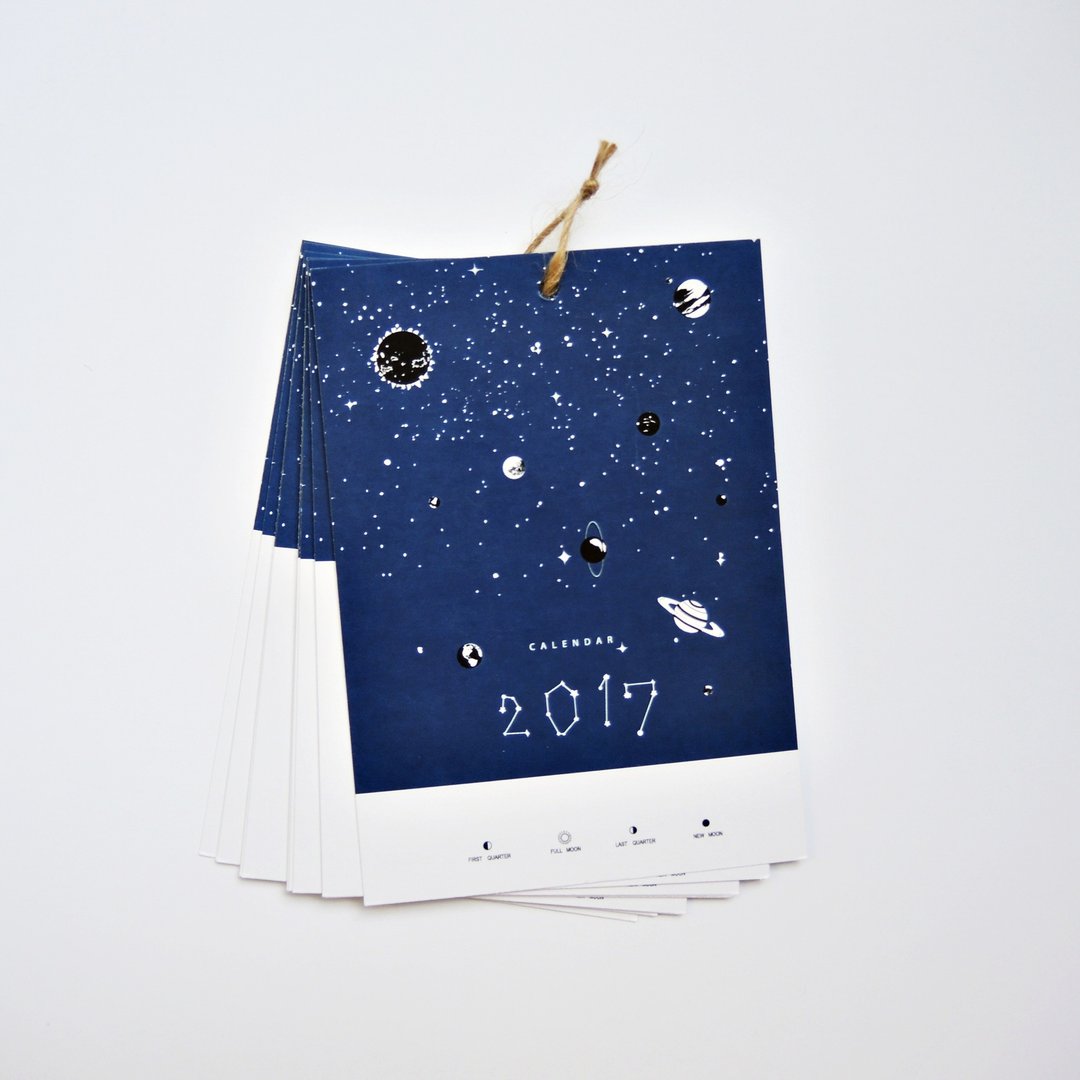 2017年宇宙挂壁月历 - 笔记本/手帐 - 纸 蓝色