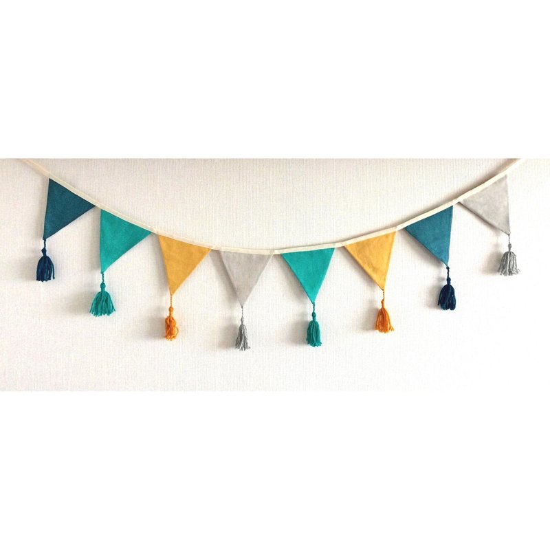 Fabric Flag Banner, Party Garland, Linen Bunting Flags, Pennant Bunting Banner - 墙贴/壁贴 - 亚麻 多色