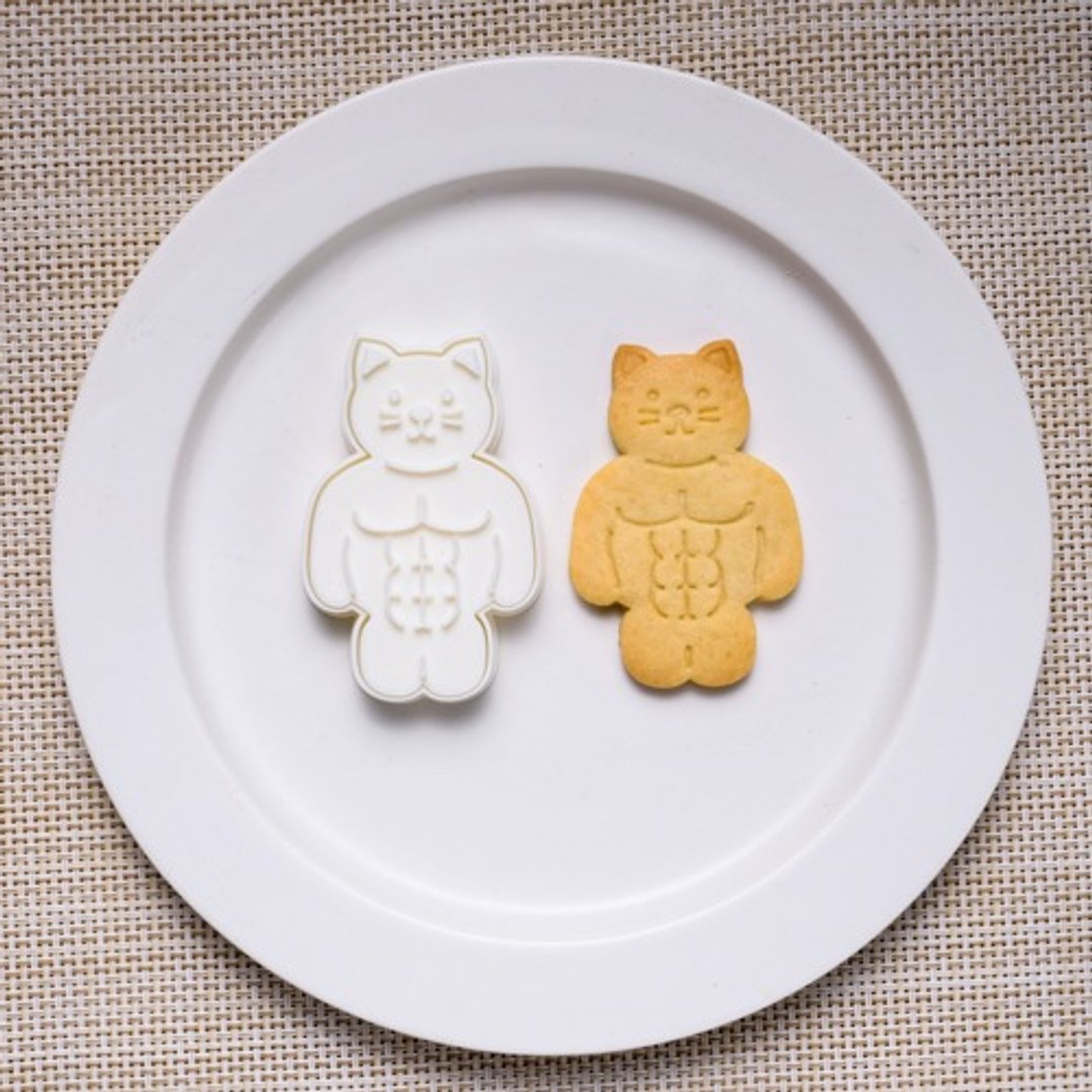 肌肉猫（饼干模具/饼干模具） - 厨房用具 - 塑料 