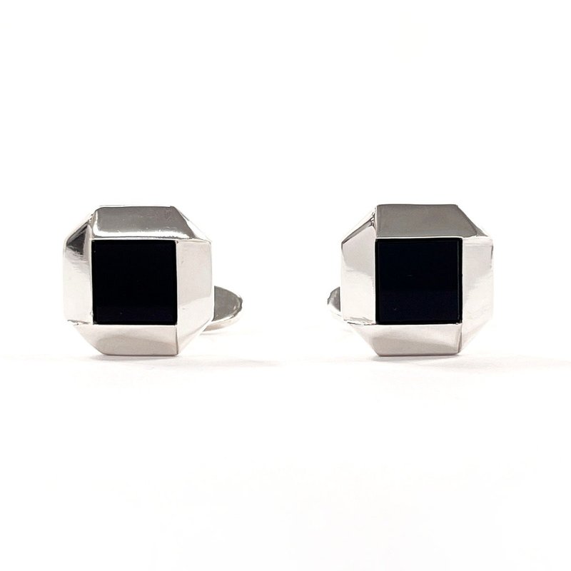 [日本直销，二手，状况良好] Georg Jensen 袖扣，方形，925银/缛玛瑙，全新加工 - 其他 - 纯银 银色