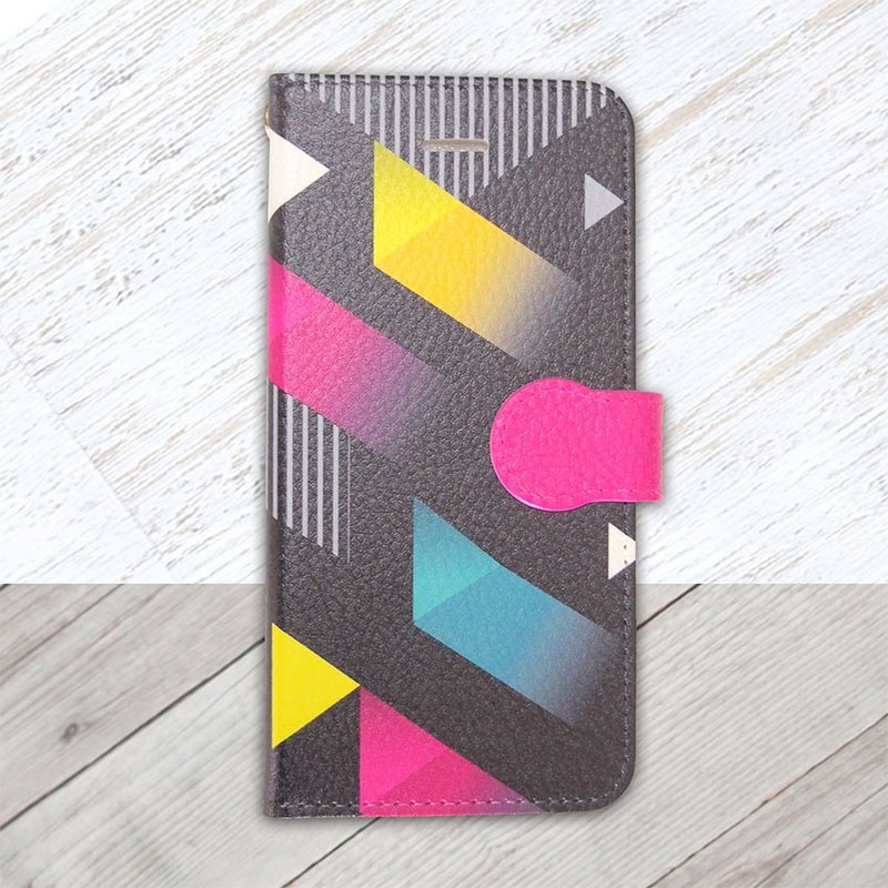 【Notebook type android phone case】Vivid Triangle - 手机壳/手机套 - 其他材质 黑色
